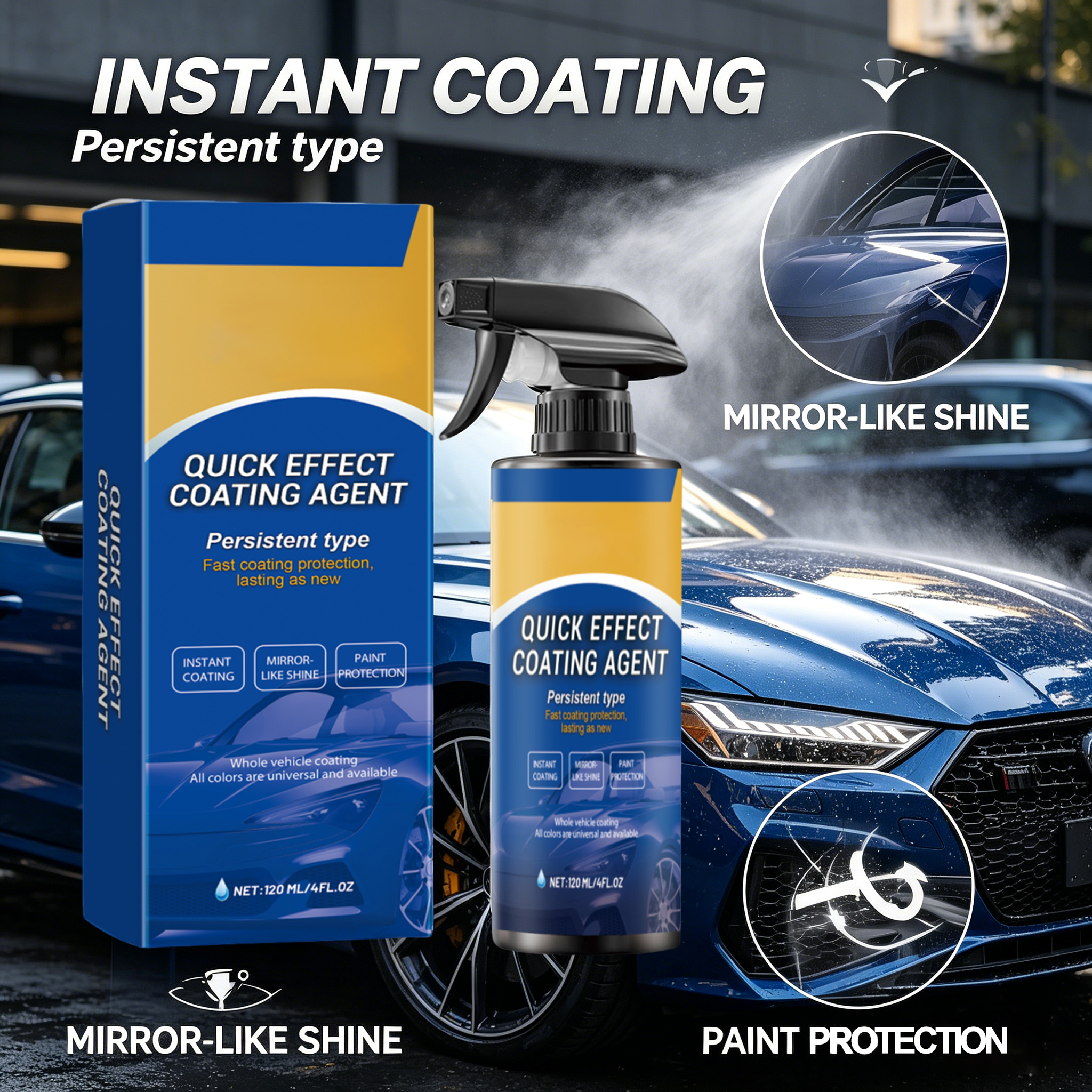 Metallic Spray Paint - Car Quick Coating Agent Spray Nano