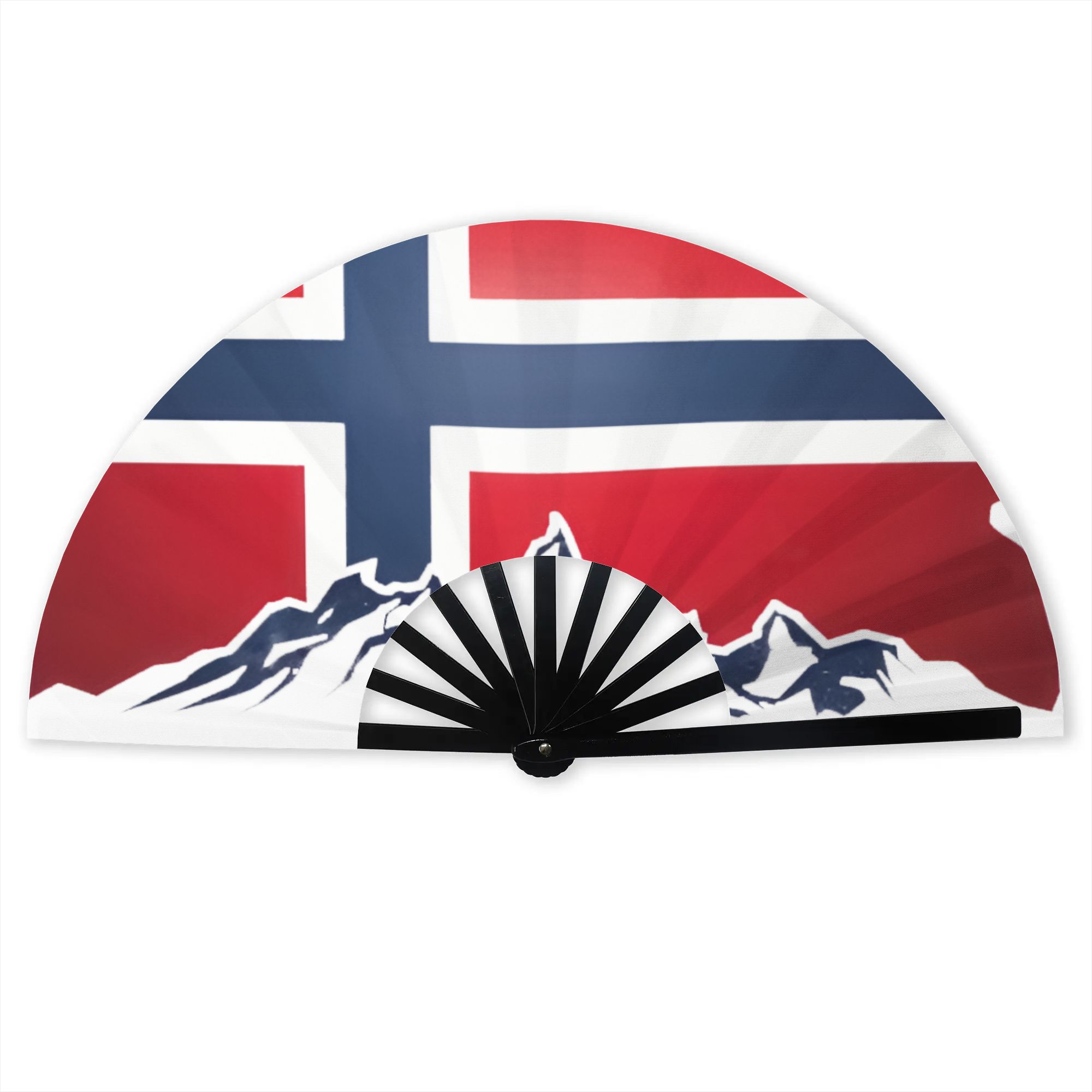Cosplay Prop Designer - Norway Flag Stylish Hand Fan Women