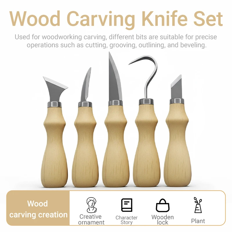 5Pcs Wood Carving Tools Set,Cu - Craft Knife Set incelemesi ve fiyatı