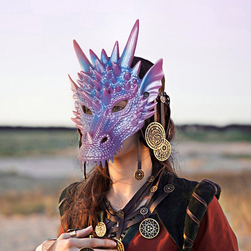 Pearl Blue Dragon Mask 3D Prin - Cosplay Prop Blueprints incelemesi ve fiyatı