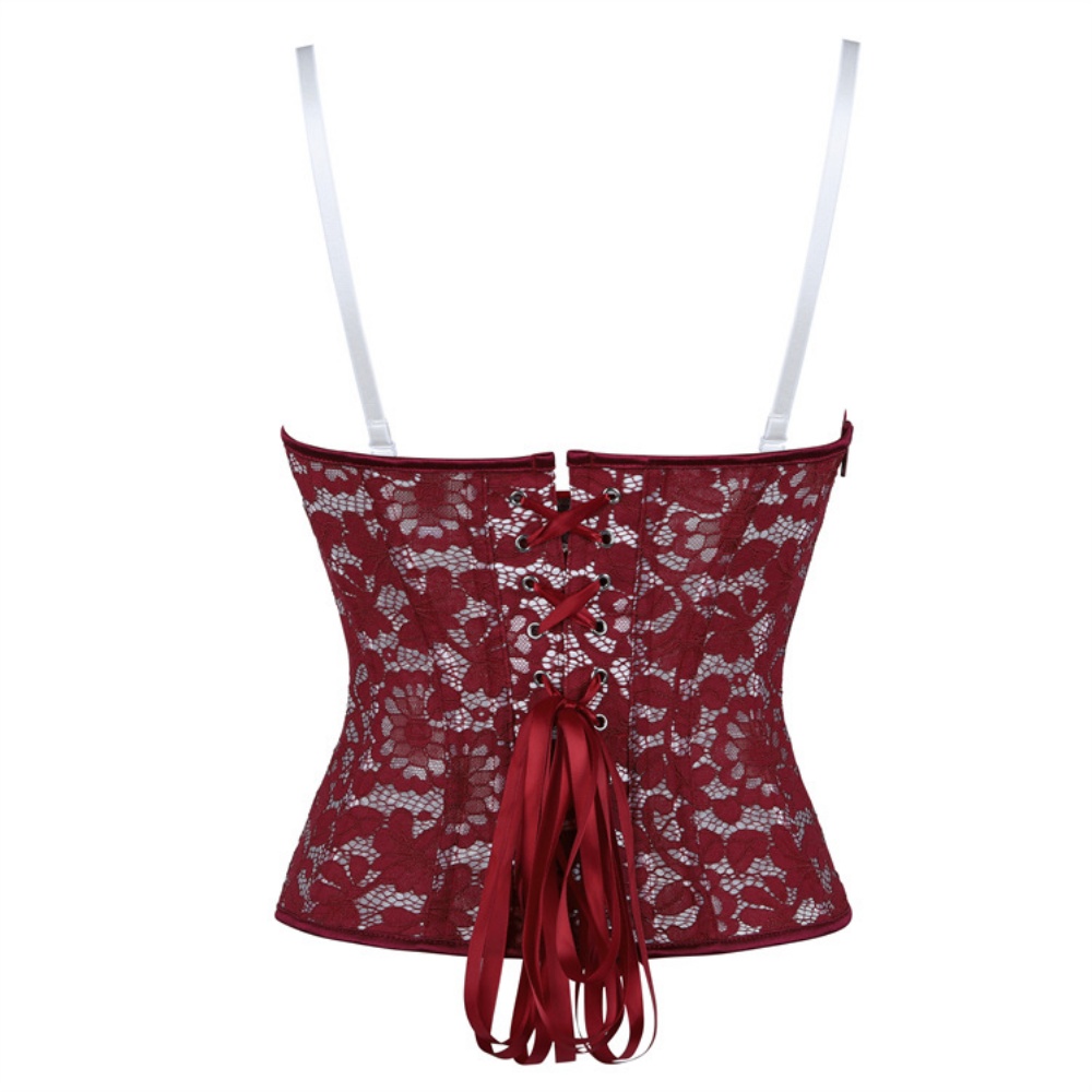 Wine Red Sexy Overbust Corset  - Boning Corset Steel incelemesi ve fiyatı
