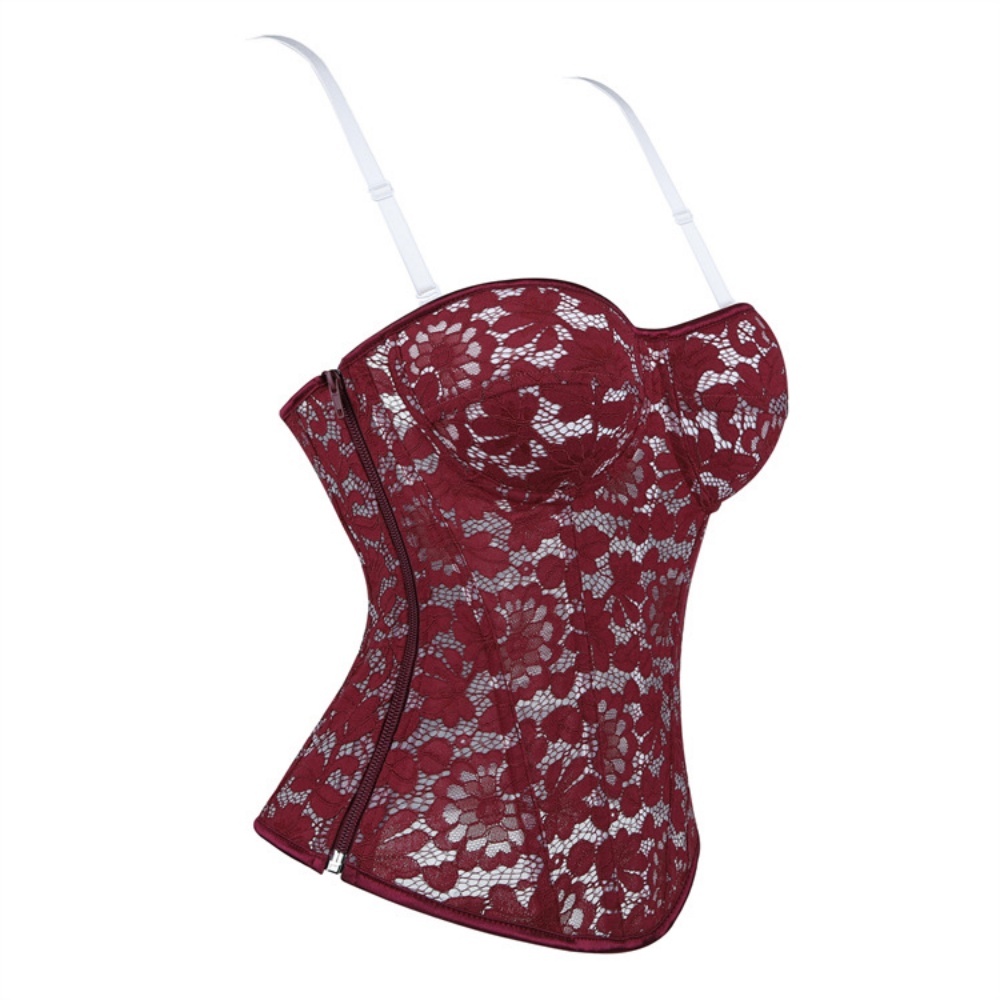 Wine Red Sexy Overbust Corset  - Boning Corset Steel incelemesi ve fiyatı
