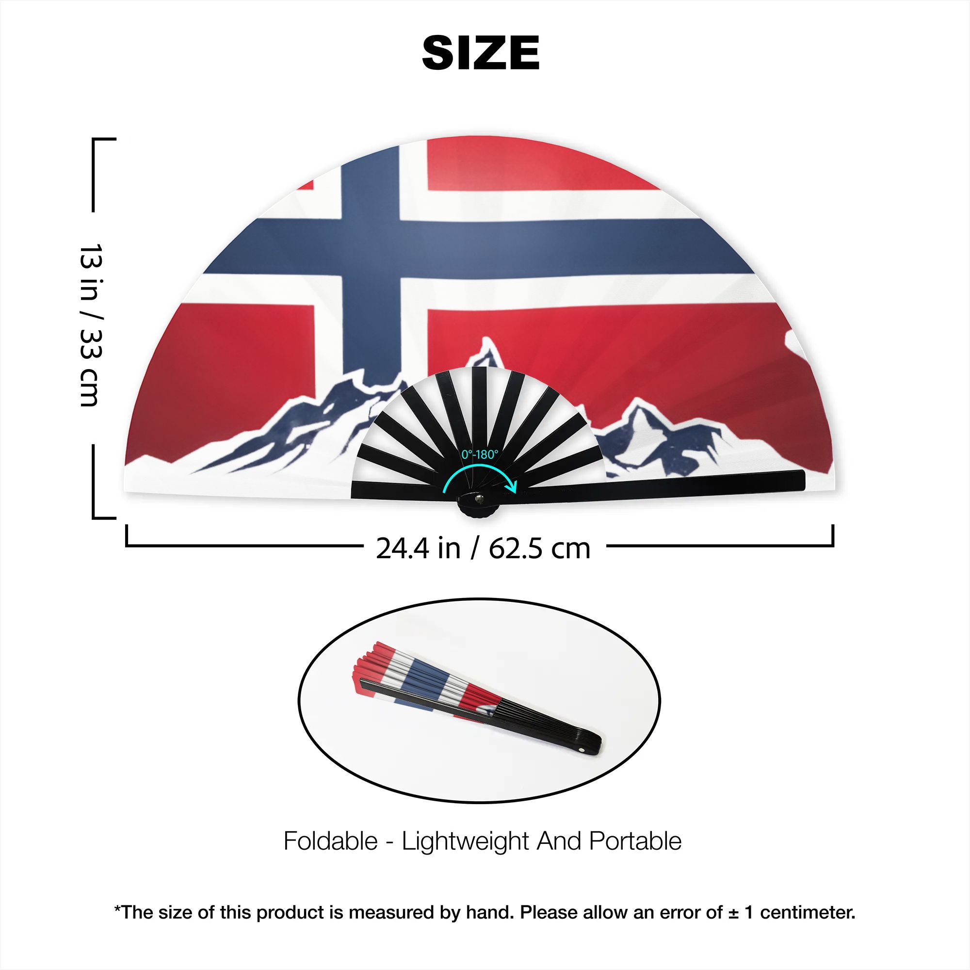 Norway Flag Stylish Hand Fan W - Cosplay Prop Designer incelemesi ve fiyatı
